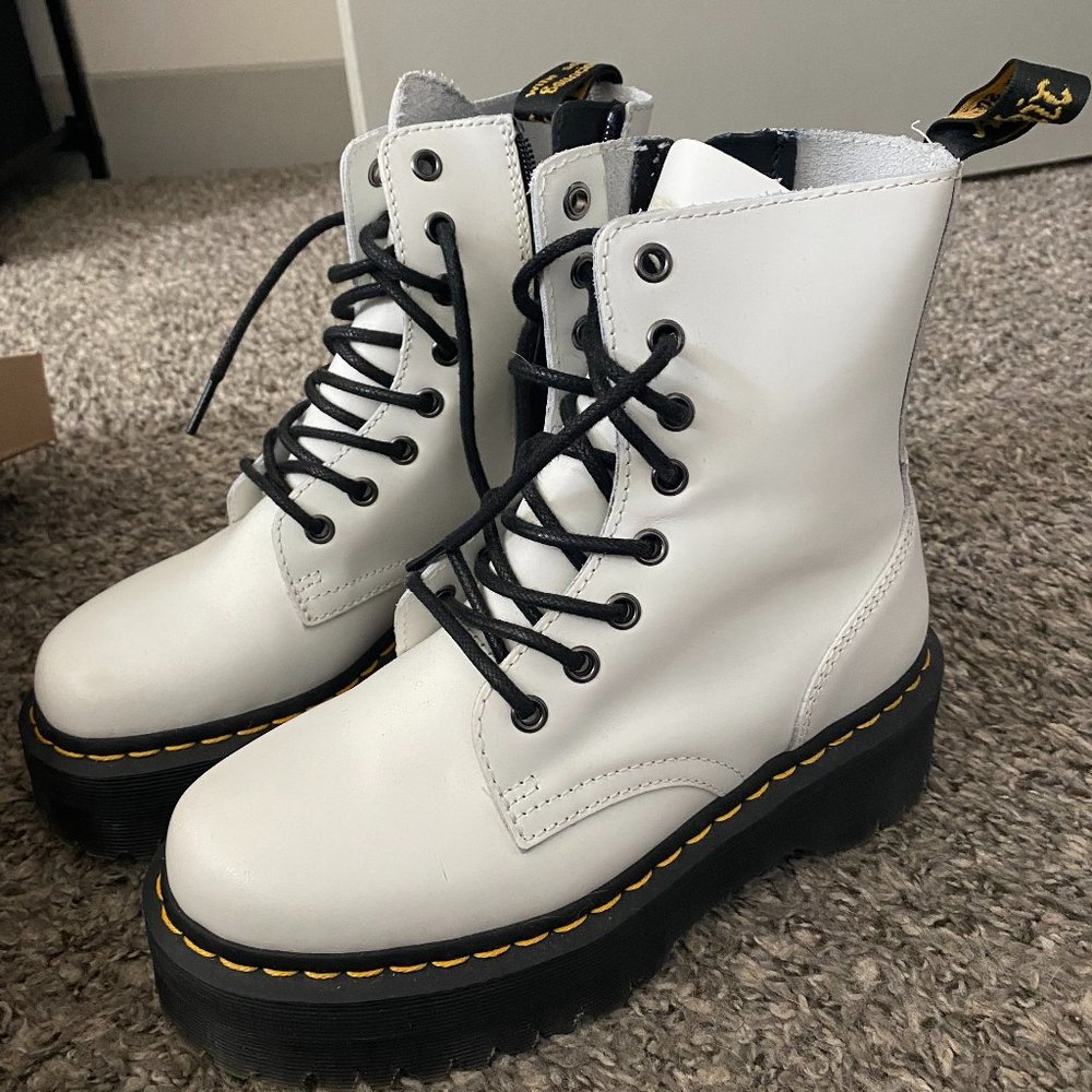 Dr. Martens Jadon White Boots - Size 6 - Worn Once!